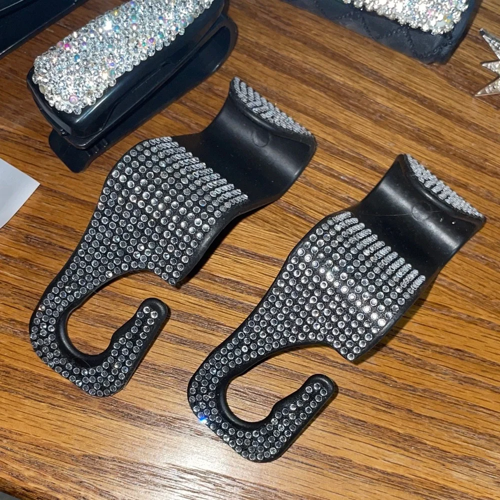 Sparkling Rhinestone Car Accessories Set
